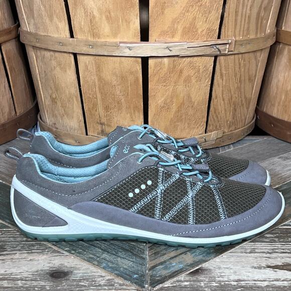 Ecco Biom Lite Speed Lace Pull-Tie Warm Gray Minimalist Sneakers Womens Size 9 - Picture 1 of 11